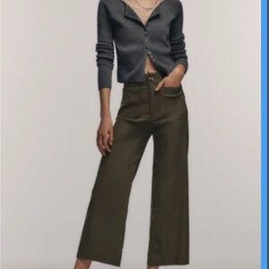 Anthropologie Colette Cropped Wide Leg Trousers